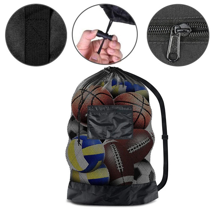 Mesh Soccer Ball Bag Extra Large Drawstring Basketball Storage Bag