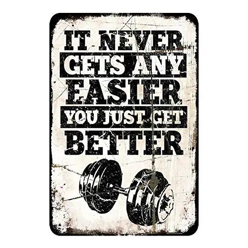 Gym Motivation Metal Tin Sign Gym Room Weightlifting Dumbbell Fitness