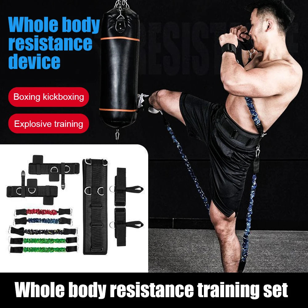 Boxing Training Resistance Band Set Enhance Explosive Power Strength and Agility Training Equipment for Muay Thai, Fitness