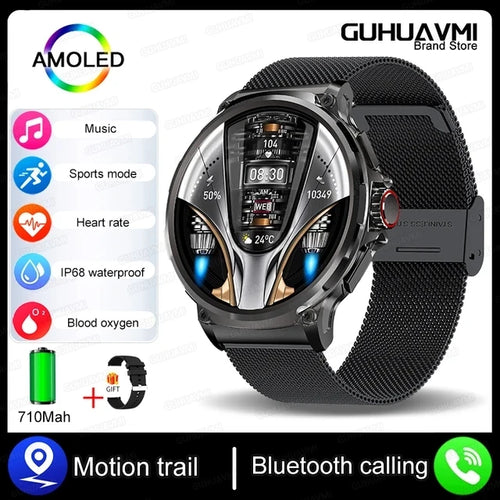 2024 New GPS Track Smart Watch Men 1.85-Inch Ultra HD AMOLED Screen