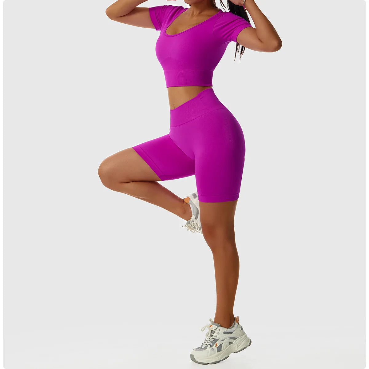 1PCS Seamless Women Tracksuits Yoga Set Workout Sportswear Gym Fitness
