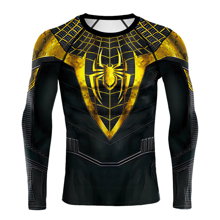 Compression Shirts for Men Long Sleeve Comics Spider Cosplay T-Shirt Superhero Top Elastic Fitness Sportwear Halloween Clothes