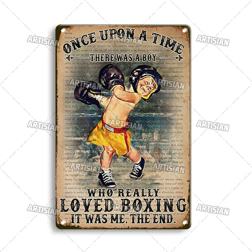 Artisian Sport Metal Sign Boxing Tin Poster Retro Decorative Plate Gym