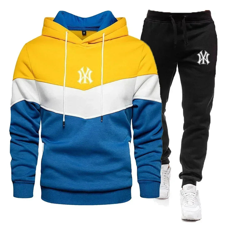 2024 New Men's Sets Spring Autumn Zipper Hoodie and Pants 2 Pieces Casual Tracksuit Male Brand Running Jogging Sportswear Suit