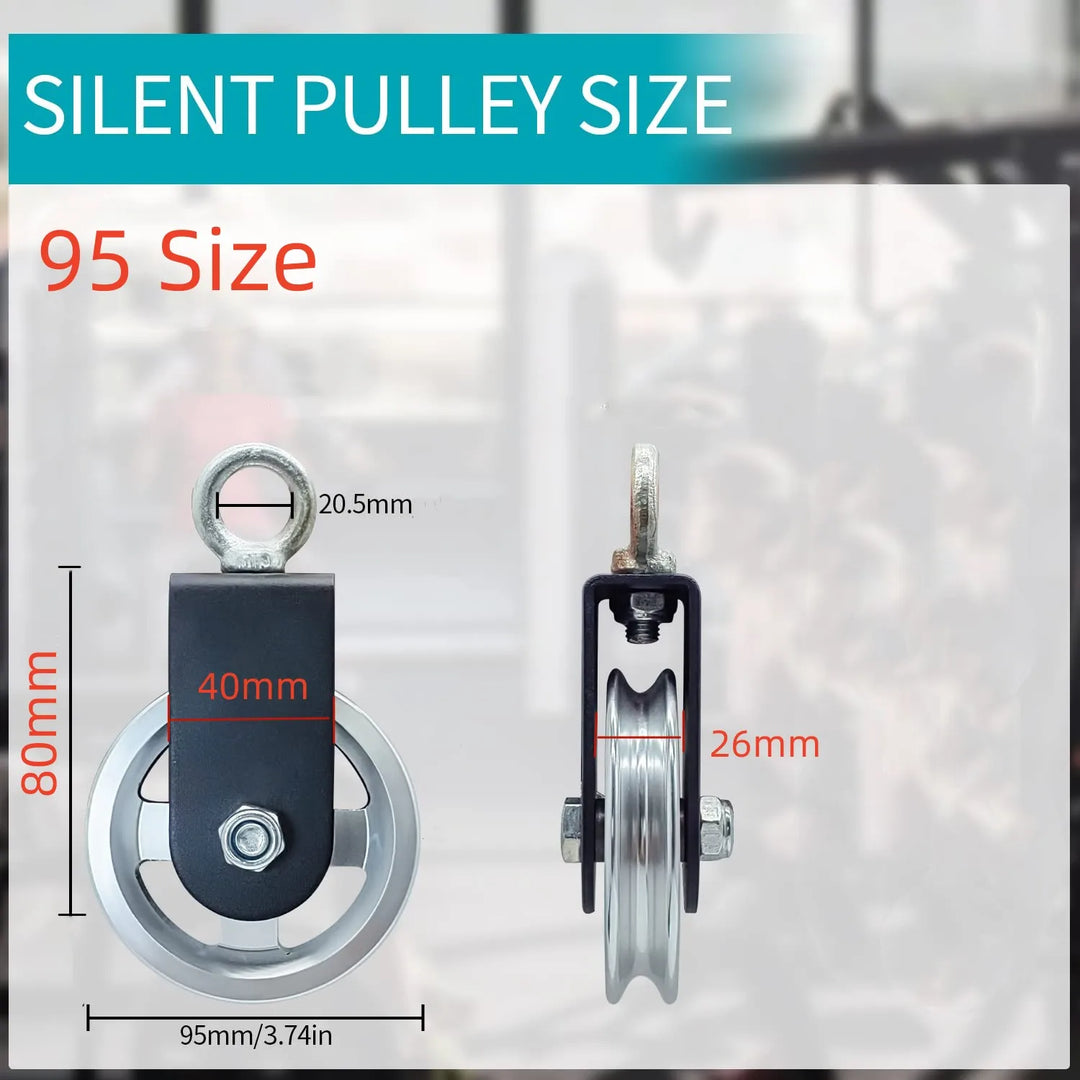 Heavy Duty Pulleys Lightweight Aluminum Silence Detachable 360