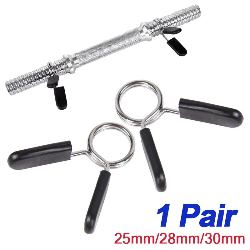 1Pair Barbell Bar Clamps Clips Dumbbell Rod Collars Weight Plate