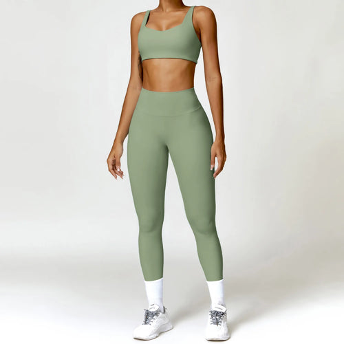 Women Tracksuit Yoga Set 2PCS Sportswear Workout Clothes Athletic Wear