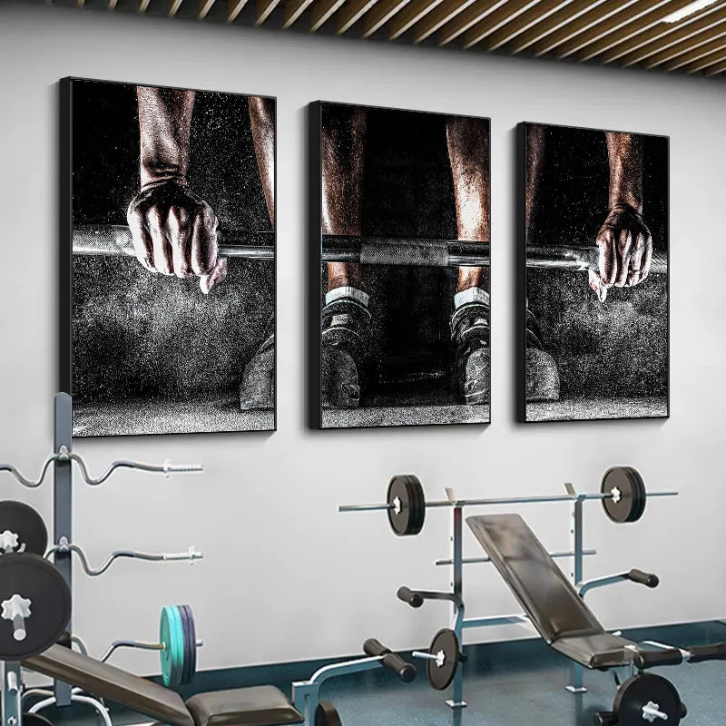 Modern Black Background Bodybuilding Art Canvas Paintings Posters and