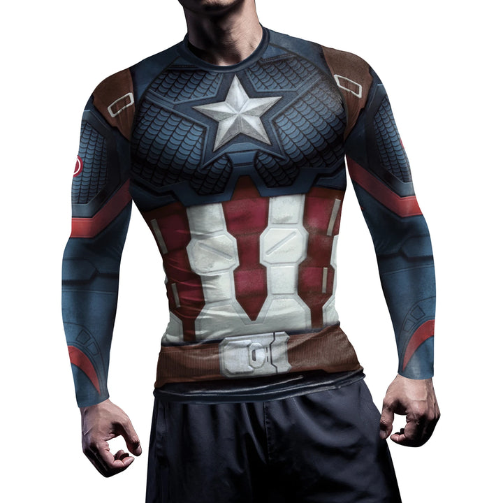 Compression Shirts for Men Long Sleeve Comics Spider Cosplay T-Shirt Superhero Top Elastic Fitness Sportwear Halloween Clothes