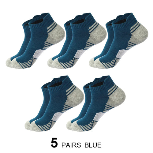 5 Pairs Sport Ankle Socks Men Running Low Cut Cotton Sock Outdoor