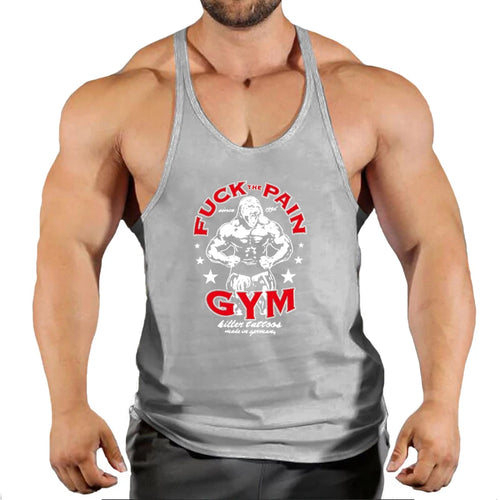 Brand Vest Muscle Fashion Gym Mens Back Tank Top Sleeveless Stringer