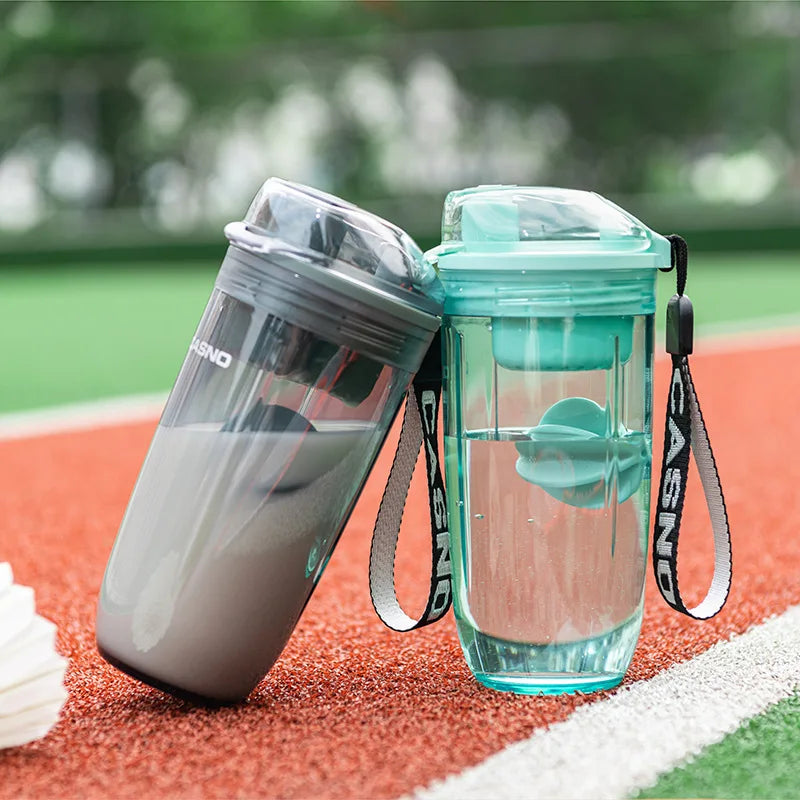 400ml Sport Shaker Bottle Plastic Water Bottle with Whisk Ball Lid Tea