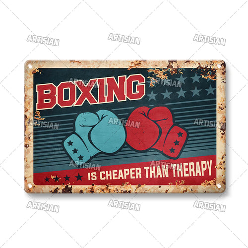 Artisian Sport Metal Sign Boxing Tin Poster Retro Decorative Plate Gym