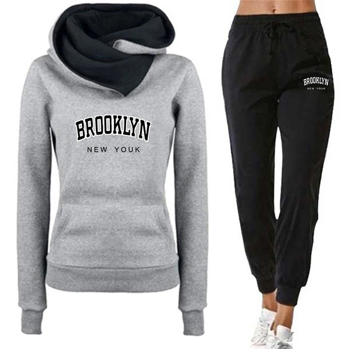 Autumn and Winter Women's Sportswear Fashion Printing Jogging Set Sportswear Pullover Set Hoodie+2 Pieces of Sportswear Pants