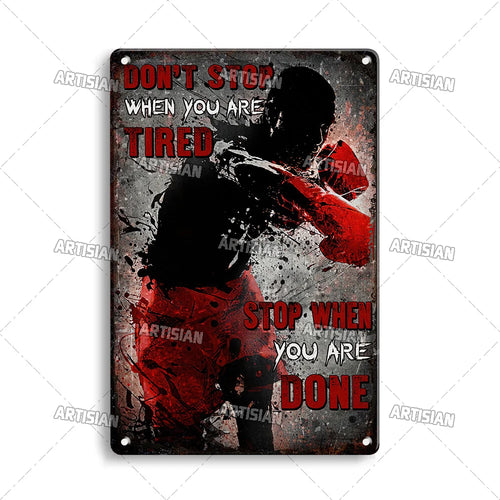 Artisian Sport Metal Sign Boxing Tin Poster Retro Decorative Plate Gym