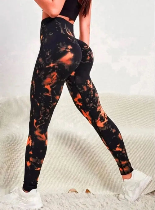 Tie Dye Seamless Leggings Women for Gym Yoga Pants Push Up Workout