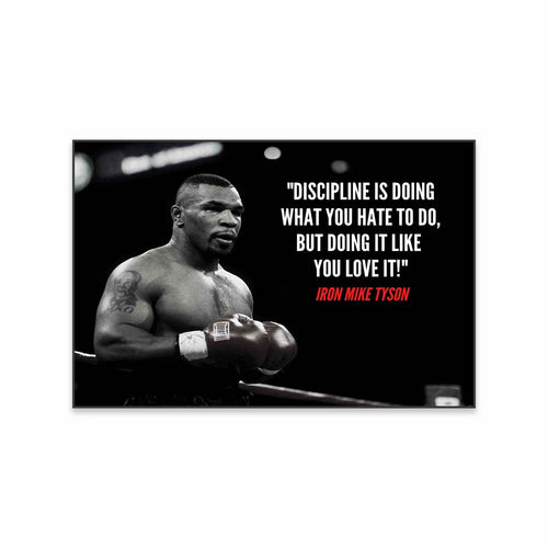 Fitness Motivational Poster Mike Tyson Boxing Sport Quote Art Gym Wall