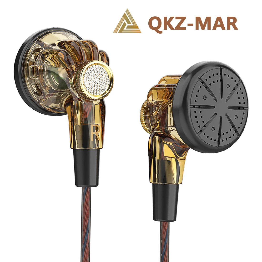 QKZ MDR Flat Head HiFi Headphones with Microphone 16MM Large Moving