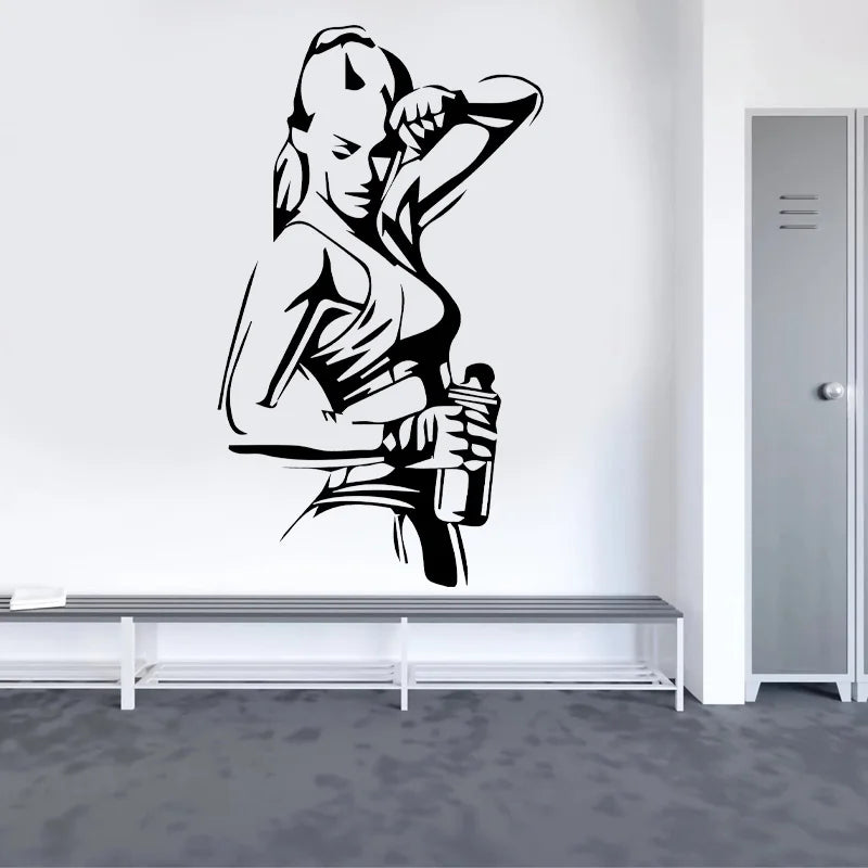 Gym Woman Wall Sticker Sport Motivation Workout Fitness Motivation