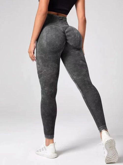 Women Seamless Leggings Washing Yoga pants Bubble Butt Push Up Fitness