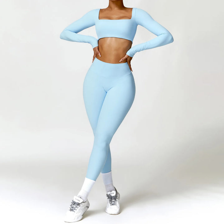 Women Tracksuit Yoga Set 2PCS Sportswear Workout Clothes Athletic Wear