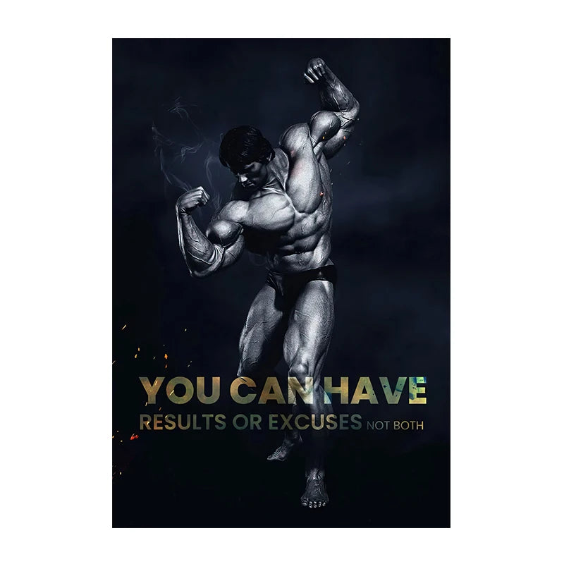 Muscular Man Bodybuilder Art Posters and Prints Canvas Painting Motivational Wall Art Pictures for Gym Living Room Home Decor