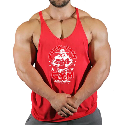 Brand Vest Muscle Fashion Gym Mens Back Tank Top Sleeveless Stringer