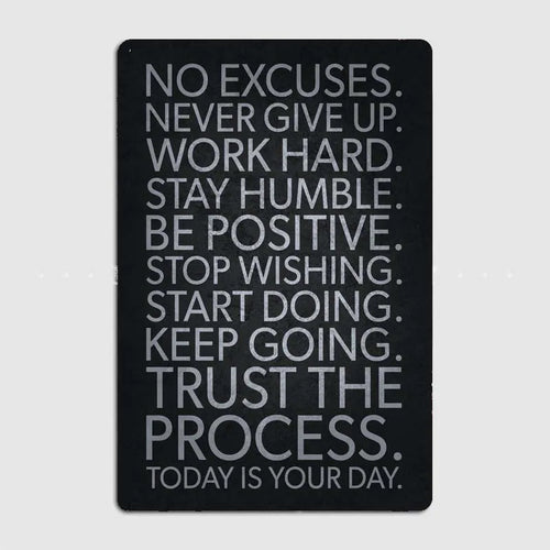 Gym Motivation High Quality Metal Fitness Poster for Gym Wall Decor