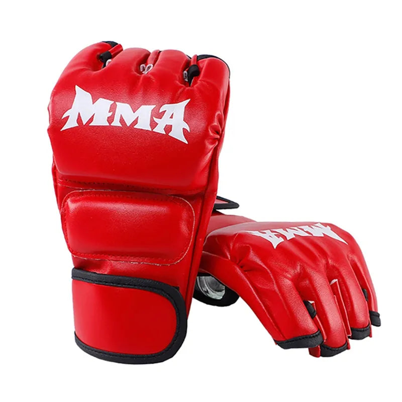 1 Pair Professional Boxing Gloves Muay Thai Fighting Gloves PU Leather