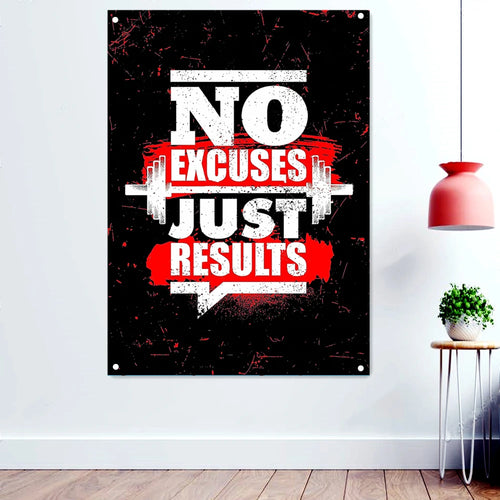 NO PAIN NO GAIN Success Inspirational Poster Wall Hanging Flag Mural