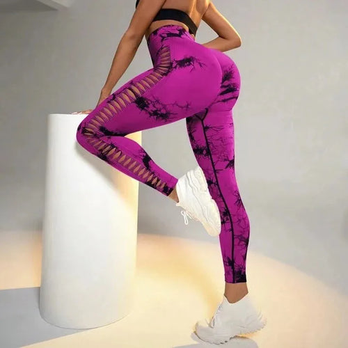 Sexy Hollow Black  Seamless Leggings Women Fitness Leggings Gym Yoga