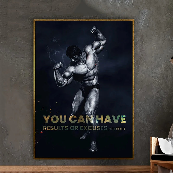 Muscular Man Bodybuilder Art Posters and Prints Canvas Painting Motivational Wall Art Pictures for Gym Living Room Home Decor