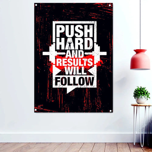 NO PAIN NO GAIN Success Inspirational Poster Wall Hanging Flag Mural