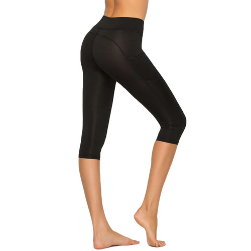 Women Crop Leggings With Pocket Female Sport Fitness Workout High