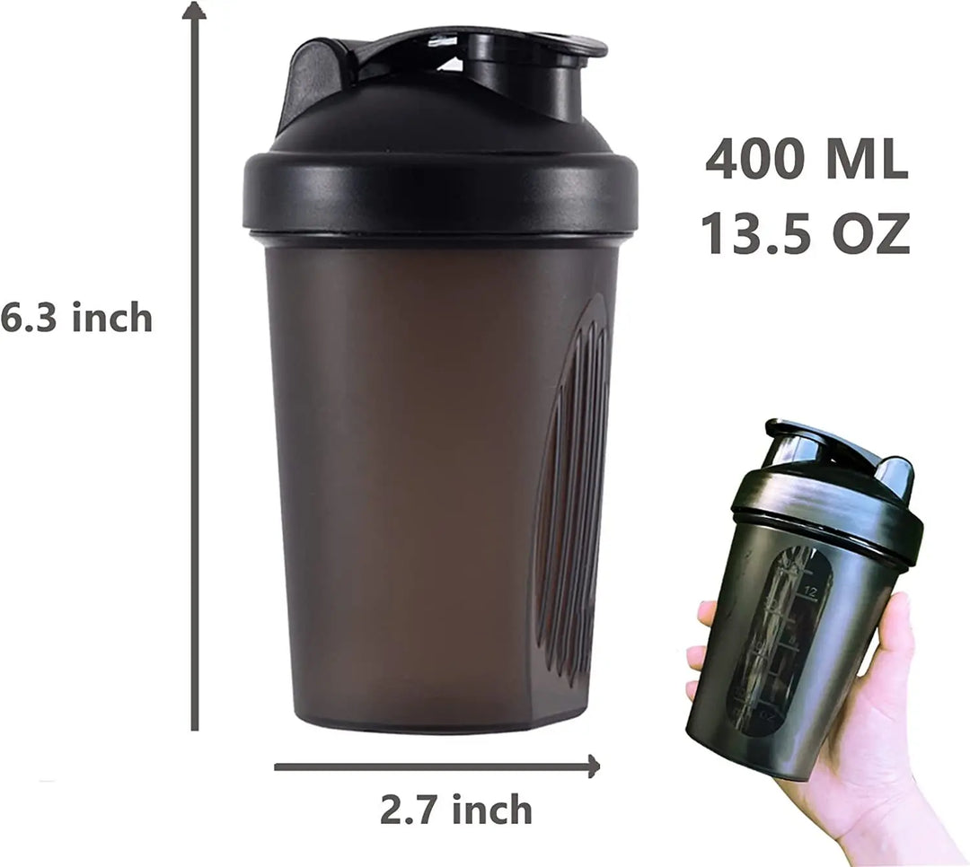 400ML Blender Shaker Bottle with Scale Protein Shakes Leakproof for Powder Workout Gym Sport Mixing Cup Water Bottle