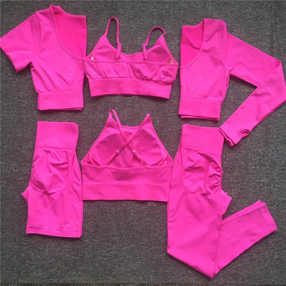 1PCS Seamless Women Tracksuits Yoga Set Workout Sportswear Gym Fitness