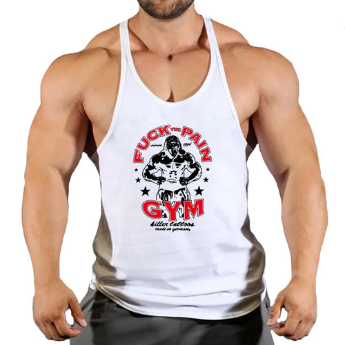 Brand Vest Muscle Fashion Gym Mens Back Tank Top Sleeveless Stringer