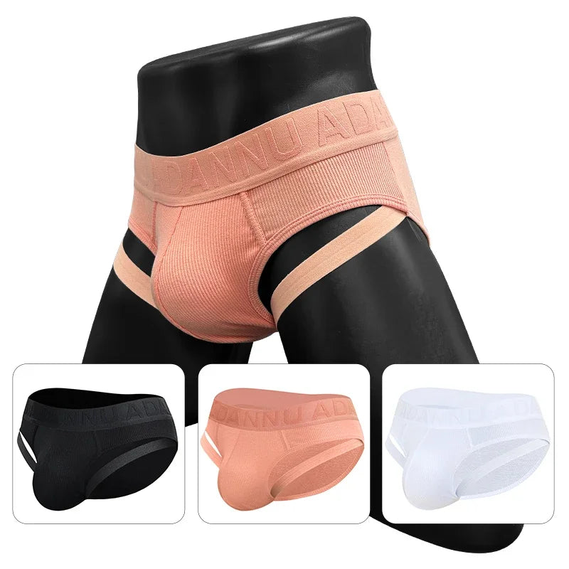 CMENIN Model Man Underwear Sexy Leg Strap Mens Sports Fitness Briefs