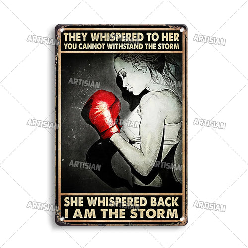 Artisian Sport Metal Sign Boxing Tin Poster Retro Decorative Plate Gym