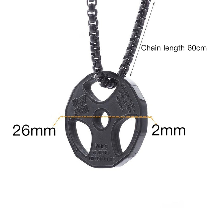 Titanium Steel Dumbbell Pendant Fitness Equipment Barbell Necklace Domineering Muscle Men's Fitness Leisure Sports Jewellery Gift