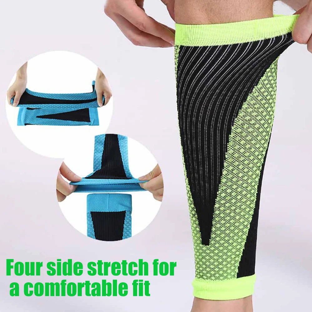 1Pair Compression Calf Sleeves Footless Leg Brace Sock For Running