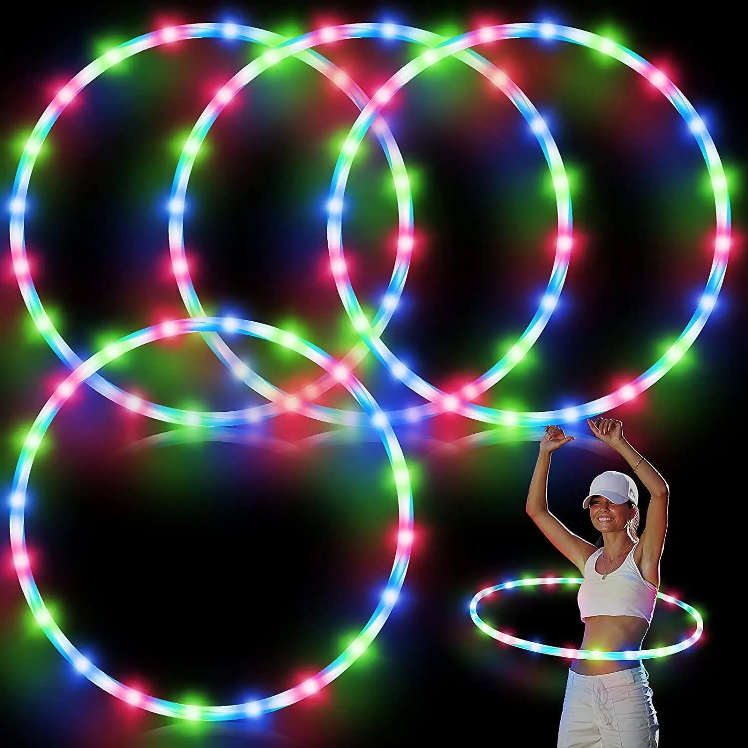 LED Colorful Fitness Circle Sport Hoop Loose Weight Home Indoor