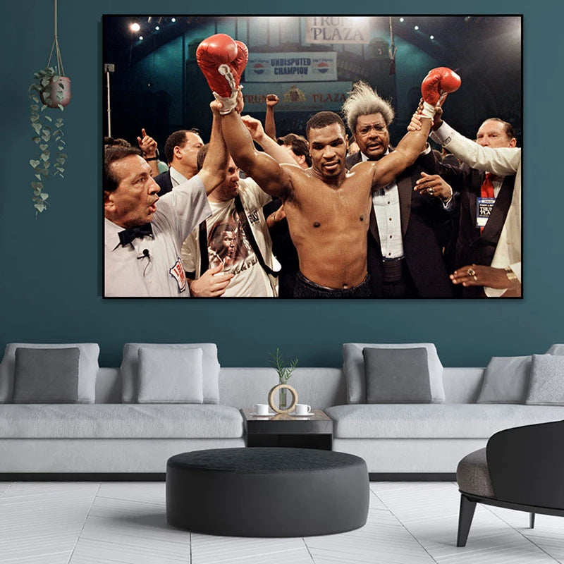 Boxing King Mike Tyson Motivational Quotes Canvas Painting Posters and Print Wall Art Picture for Living Room Home Decor Cuadros