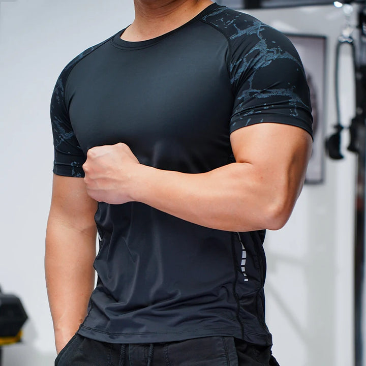 Men Sport T-shirt Quick Dry Short Sleevee Workout Gym TShirt