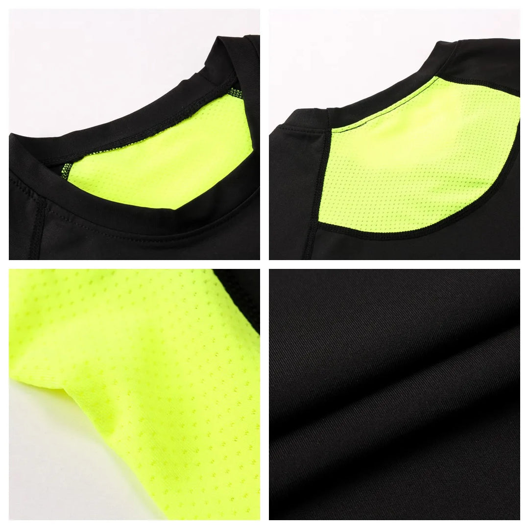 Men Short Sleeve Rash Guard Compression Shirts Quick Dry Fitness