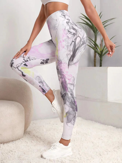 Tie Dye Seamless Leggings Women for Gym Yoga Pants Push Up Workout