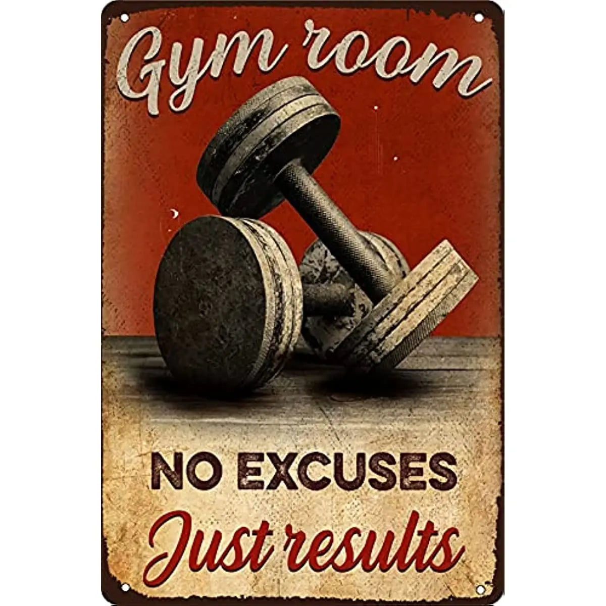 Gym Motivation Metal Tin Sign Gym Room Weightlifting Dumbbell Fitness