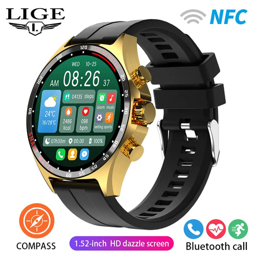 LIGE New Smart Watch 400mAh Outdoor Compass Positioning Men's Watch