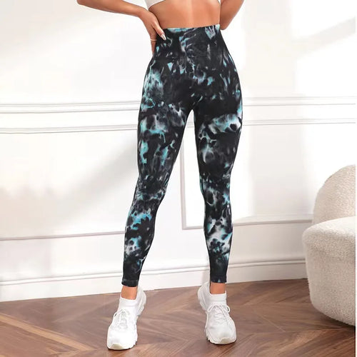 Tie Dye Seamless Leggings Women for Gym Yoga Pants Push Up Workout