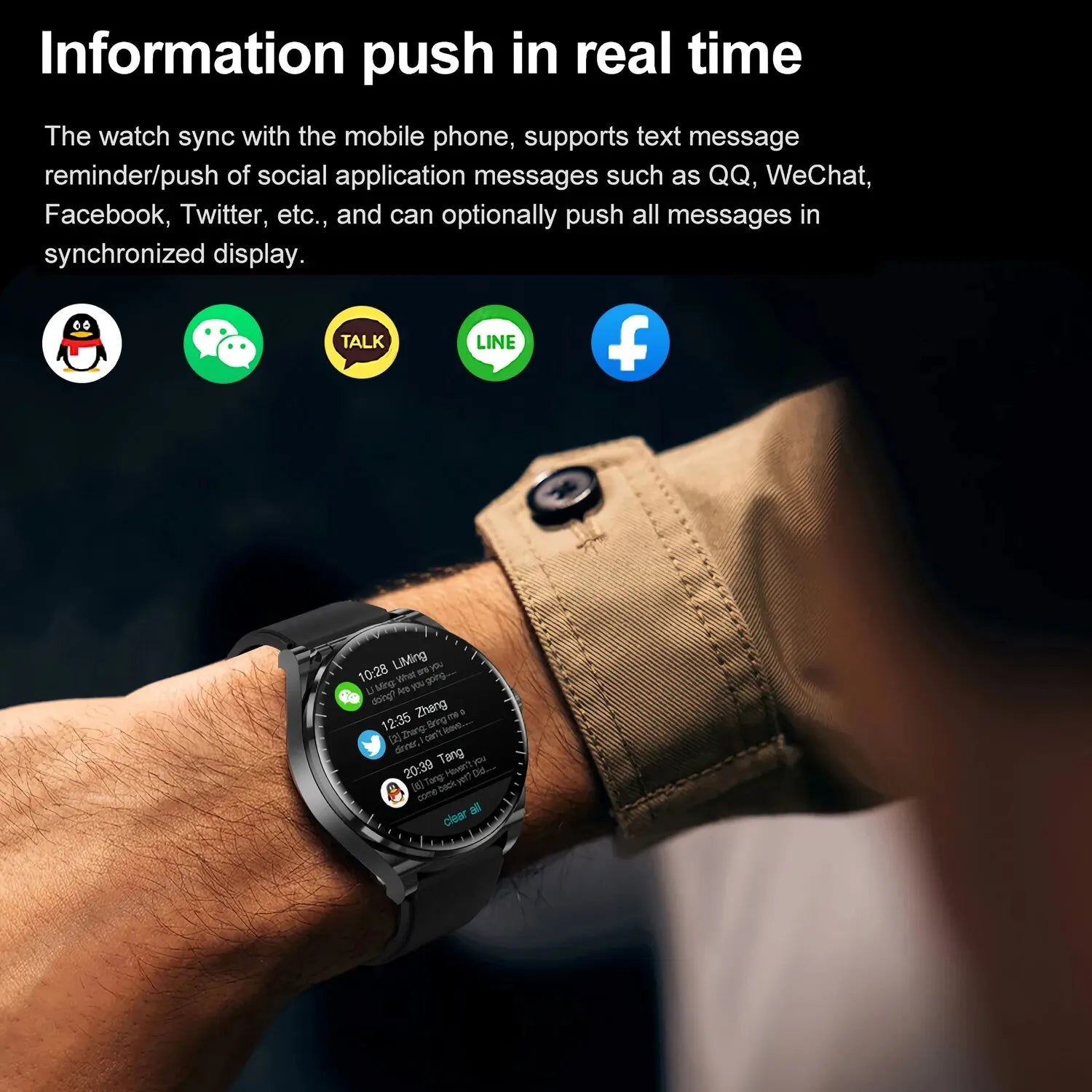 New TWS Earphone Smart Watch NFC Function Fitness Tracker Sports